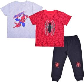 img 4 attached to 🕷️ Marvel Boy's 3-Piece Spider-Man T-Shirt and Jogger Pant Set – An Amazing Marvel Outfit!