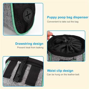 img 2 attached to 🐾 DEGAULLE Pet Training Bag with Dog Treat Pouch, Pet Brush, and 3 Bag Dispensers - Portable Pet Toy Carrier with Adjustable Shoulder Strap, Waist Clip & Belt - Cationic Fabric for Puppy Poop Bags
