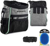 🐾 degaulle pet training bag with dog treat pouch, pet brush, and 3 bag dispensers - portable pet toy carrier with adjustable shoulder strap, waist clip & belt - cationic fabric for puppy poop bags логотип