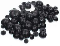👀 pack of 50 black plastic safety solid eyes - diy sewing craft mushroom buttons for bear dolls, puppets, stuffed animals, toys, and clothes (25mm) logo