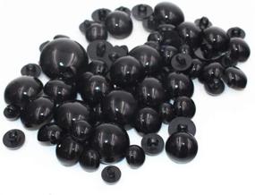 img 2 attached to 👀 Набор из 50 черных пластиковых безопасных неподвижных глаз - кнопки-грибы для рукоделия, игрушек, плюшевых животных, кукол мишек, пуппет и одежды (25 мм)