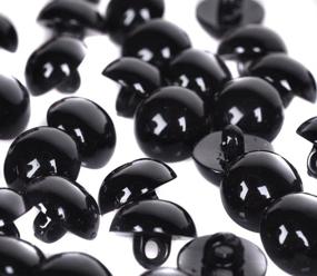 img 1 attached to 👀 Набор из 50 черных пластиковых безопасных неподвижных глаз - кнопки-грибы для рукоделия, игрушек, плюшевых животных, кукол мишек, пуппет и одежды (25 мм)