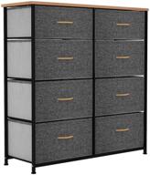 🗄️ yitahome storage tower unit with 8 drawers - fabric dresser for bedroom & closets - sturdy steel frame & wooden top, large capacity organizer for living room, easy pull fabric bins (dark grey) логотип