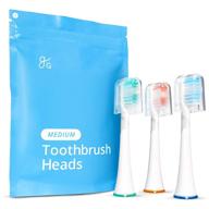 🪥 upgrade your oral care with greatergoods sonic electric replacement heads: compatible with gg toothbrushes (medium), pack of 3 logo