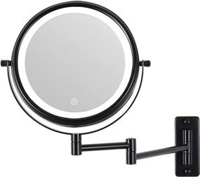 img 4 attached to 🪞 10X LED Wall Mounted Makeup Mirror with 3 Color Lights - Double Sided, Touch Screen Dimming, Extension Bathroom Vanity Mirror (Black)