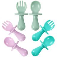 🐼 pandaear first training self feeding baby utensils set (6 pack) - anti-choke silverware for toddler led weaning ages 6 months up logo