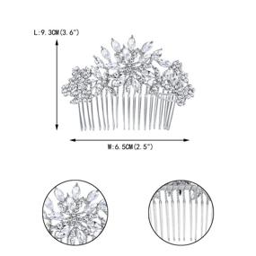 img 1 attached to 💎 Crystal Flower Snowflake Wedding Hair Comb - Bridal Hair Accessory in Clear Silver-Tone by EVER FAITH
