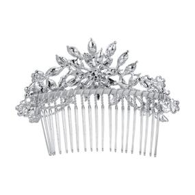img 3 attached to 💎 Crystal Flower Snowflake Wedding Hair Comb - Bridal Hair Accessory in Clear Silver-Tone by EVER FAITH