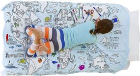 img 4 attached to 🗺️ Eatsleepdoodle World Map Educational Twin Duvet Cover - Interactive Geography Learning with Washable Fabric Markers