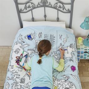 img 3 attached to 🗺️ Eatsleepdoodle World Map Educational Twin Duvet Cover - Interactive Geography Learning with Washable Fabric Markers