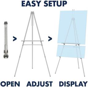 img 3 attached to 🎨 Quartet Aluminum Heavy-Duty Telescoping Easel, Supports up to 45 lbs, Maximum Height of 66 inches, Silver (Model 55EX)