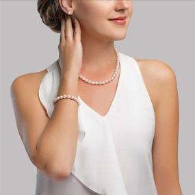 img 2 attached to 🌸 Freshwater Cultured Pearl Jewelry Set for Women - Necklace, Bracelet, and Earrings with 14K Gold - THE PEARL SOURCE