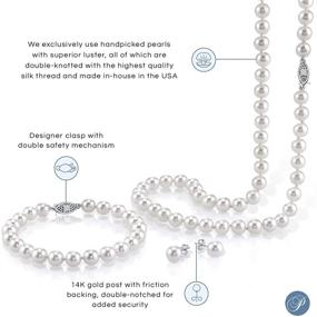 img 3 attached to 🌸 Freshwater Cultured Pearl Jewelry Set for Women - Necklace, Bracelet, and Earrings with 14K Gold - THE PEARL SOURCE