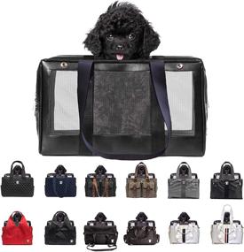 img 4 attached to 🐾 MISO PUP Interchangeable Base Pet Carrier: Airline Approved Shell Totes for Small Dogs - Mix & Match Styles!