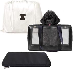 img 3 attached to 🐾 MISO PUP Interchangeable Base Pet Carrier: Airline Approved Shell Totes for Small Dogs - Mix & Match Styles!