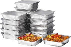 img 3 attached to 🍰 8-Inch Square Disposable Aluminum Cake Pans with Flat Lids (20 Count) - Multi-Purpose Foil Pans for Baking Cakes, Roasting, and Homemade Breads