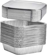 🍰 8-inch square disposable aluminum cake pans with flat lids (20 count) - multi-purpose foil pans for baking cakes, roasting, and homemade breads logo