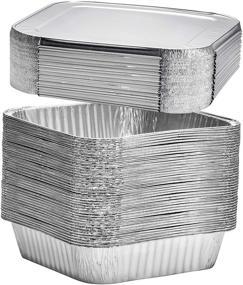 img 4 attached to 🍰 8-Inch Square Disposable Aluminum Cake Pans with Flat Lids (20 Count) - Multi-Purpose Foil Pans for Baking Cakes, Roasting, and Homemade Breads