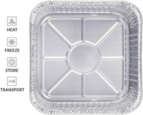 img 2 attached to 🍰 8-Inch Square Disposable Aluminum Cake Pans with Flat Lids (20 Count) - Multi-Purpose Foil Pans for Baking Cakes, Roasting, and Homemade Breads