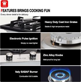 img 3 attached to 🔥 12-Inch Built-in Gas Cooktop, GASLAND Chef GH30BF 2-Burner Gas Stove, NG/LPG Convertible Natural Gas, Propane Cooktop, Dual Burner Gas Stovetop with Thermocouple Protection, Black Tempered Glass