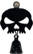 kustom cycle parts universal gloss black skull bell hanger with gloss black bell - bolt and ring included logo