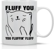 😺 fluff you, cat lover coffee mug - 11oz ceramic funny cup for crazy cat ladies - grumpy cat mom gifts - cute unique cat mom gifts for birthdays, holidays, and mother’s day by cbt mugs logo