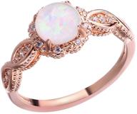 💍 stunning aimys rose gold flower shape opal cz ring for women - size 6-9, perfect for fashion parties and promises logo