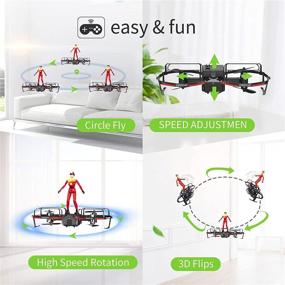 img 3 attached to ✈️ Zuhafa Mini Drone: 360°Flip, Altitude Hold, 3 Speed Mode | Perfect for Kids, Beginners, and Adults | One Button Take Off/Landing | Includes 2 Batteries