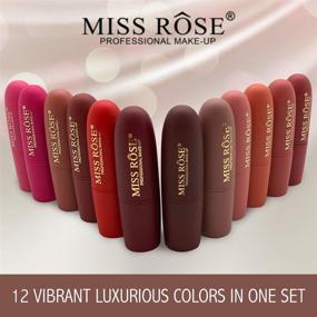 img 3 attached to Miss Rose Long-lasting Matte Lipstick Set - 12 PCS Multi Colored: Vibrant Shades with Smooth, Ultra-Matte Finish