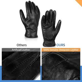 img 2 attached to 🧤 Sheepskin Touchscreen Cashmere Motorcycle Alepo Men's Gloves & Mittens - Premium Accessories