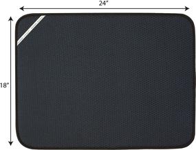 img 3 attached to Envision Home 432801 Absorbent Reversible Microfiber Dish Drying Mat for 🧽 Kitchen - X-Large, 18x24 Inch - XL, Black: Quick Drying & Space-Saving Solution