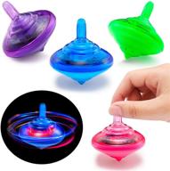 🔆 light-up spinning tops: hanukkah musical toys with led lights - perfect for christmas hanukkah party favors and birthday presents! 4 assorted colors logo