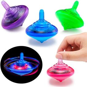 img 4 attached to 🔆 Light-Up Spinning Tops: Hanukkah Musical Toys with LED Lights - Perfect for Christmas Hanukkah Party Favors and Birthday Presents! 4 Assorted Colors