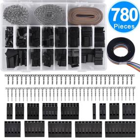 img 3 attached to 🔌 SIQUK 780 Pieces 2.54mm Pitch Housing Connector Pin Male Female Crimp Pins with Rainbow Color Flat Ribbon IDC Cable Assortment Kit - Complete Wire Connector Set