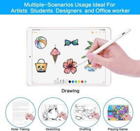 img 2 attached to 🖊️ Highly Compatible Stylus Pen for Apple iPad Pencil - Active Palm Rejection, Perfect for iPad 8th, 7th, 6th Gen, iPad Air 4th, 3rd Gen, iPad Pro 11-12.9 Inch, iPad Mini 5th Gen