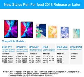 img 1 attached to 🖊️ Highly Compatible Stylus Pen for Apple iPad Pencil - Active Palm Rejection, Perfect for iPad 8th, 7th, 6th Gen, iPad Air 4th, 3rd Gen, iPad Pro 11-12.9 Inch, iPad Mini 5th Gen