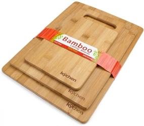 img 1 attached to 🍃 Kÿchen's Organic Bamboo 3-Piece Cutting Board Set