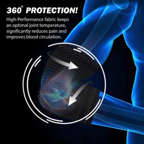 img 2 attached to 💪 PowerLix Elbow Brace Compression Support (Pair) - Effective Elbow Sleeve for Tendonitis, Tennis Elbow, Golfers Elbow Treatment, Arthritis, Workouts, Weightlifting – Alleviate Elbow Pain