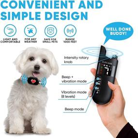 img 2 attached to 🐶 Rechargeable Remote Control Mini Training Collar for Small Dogs 5-15lbs - Waterproof &amp; 1000-Foot Range - Beeping Sound &amp; Vibration Mode - Adjustable Strap 6 to 26-Inch