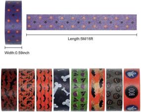 img 2 attached to Spook-tacular DIY: 9 Rolls of Halloween Washi Tape with Star, Bat, Ghost, Pumpkin, Eggplant and Bone Patterns - Perfect for Festive Decorations! (Halloween Style 1)
