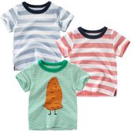 👕 boys stripe t shirt set - crewneck, short sleeve, casual summer outfits - 3pc bundle (size 6) - cotton fabric logo