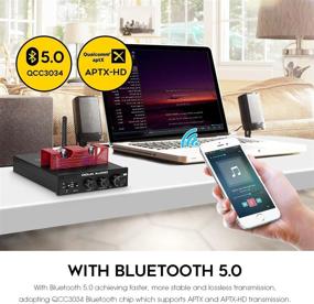 img 1 attached to 🎶 HiFi усилитель с ламповым усилителем Bluetooth 5.0: 160 Вт х 2 цифровой стерео аудио усилитель с поддержкой APTX-HD