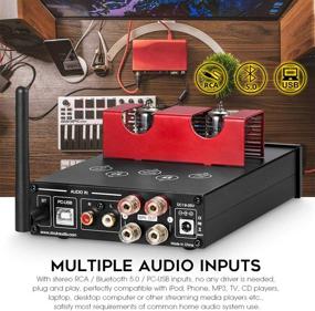 img 2 attached to 🎶 HiFi Bluetooth 5.0 Vacuum Tube Amplifier: 160W x 2 Digital Stereo Audio Amp with APTX-HD