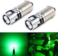 phinlion super bright 2835 5-smd ba9 ba9s 57 756 1816 1891 1893 3886x 64111 led green bulbs for courtesy interior dome map reading glove box license plate lights logo