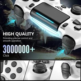 img 1 attached to 🎮 PS4 Wireless Controller, Tiiroy Gamepad Remote Joystick for Playstation 4/Pro/Slim Console with 1000mAh Rechargeable Battery, Dual Vibration and Audio Function - White