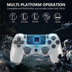 img 3 attached to 🎮 PS4 Wireless Controller, Tiiroy Gamepad Remote Joystick for Playstation 4/Pro/Slim Console with 1000mAh Rechargeable Battery, Dual Vibration and Audio Function - White