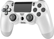 🎮 ps4 wireless controller, tiiroy gamepad remote joystick for playstation 4/pro/slim console with 1000mah rechargeable battery, dual vibration and audio function - white logo