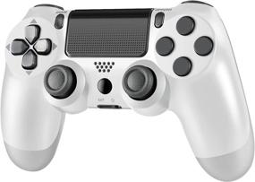 img 4 attached to 🎮 PS4 Wireless Controller, Tiiroy Gamepad Remote Joystick for Playstation 4/Pro/Slim Console with 1000mAh Rechargeable Battery, Dual Vibration and Audio Function - White
