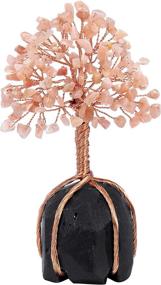 img 4 attached to CrystalTears Sunstone Money Tree | Wire Wrapped Bonsai Tree with Black Obsidian Stone Base | Feng Shui Wealth Home Decor