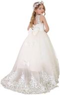 graceful flower girl dress: princess long pageant dresses for kids, prom-inspired puffy tulle ball gown with bow dream logo